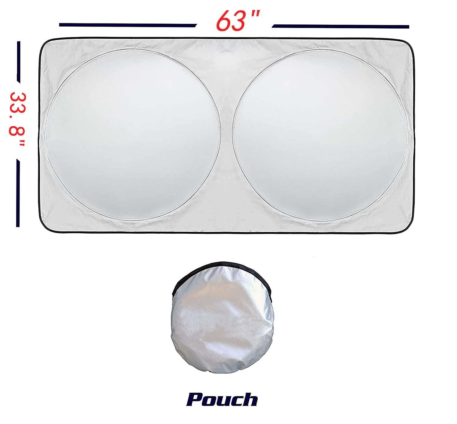 Car Double Circle Sunshade Sun Block Car Heat Insulation Silver Tape Snow Block Sun Protection Foldable