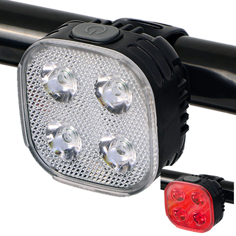 Bicycle Light Mountain Highway Vehicle USB Rechargeable LED Waterproof Headlight Warning Taillight Suit Bicycle Cycling Fixture