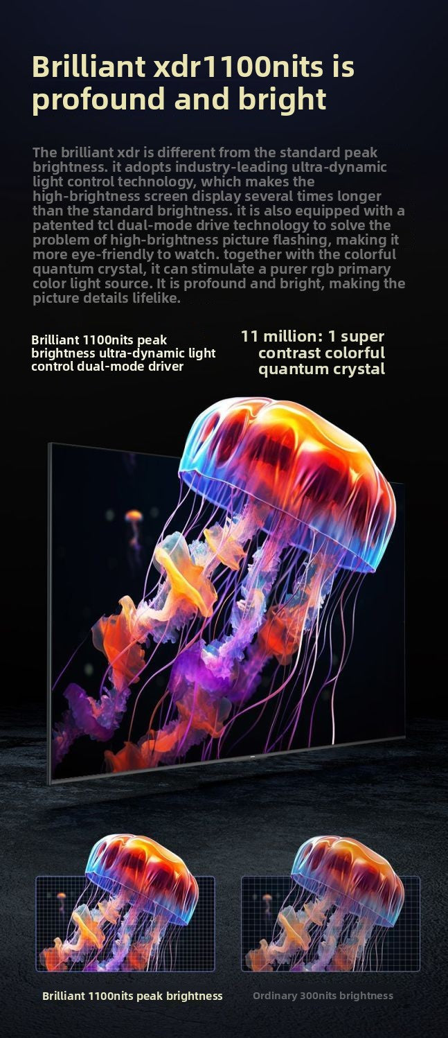 TCL TV 65T6 65inch QD-Mini LED Full Spectrum Quantum Dot Vivid XDR 1100