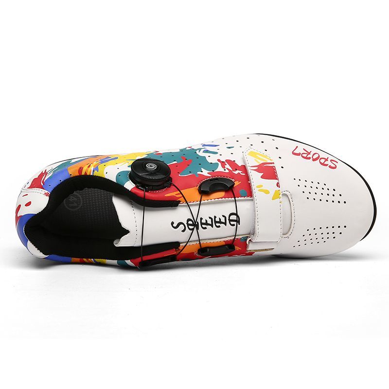 Professional Road Bike Lockless Riding Shoes Men's and Women's Lock Shoes Summer Mountain Cycling Shoes Hard Bottom Power Shoes Cycling Shoes