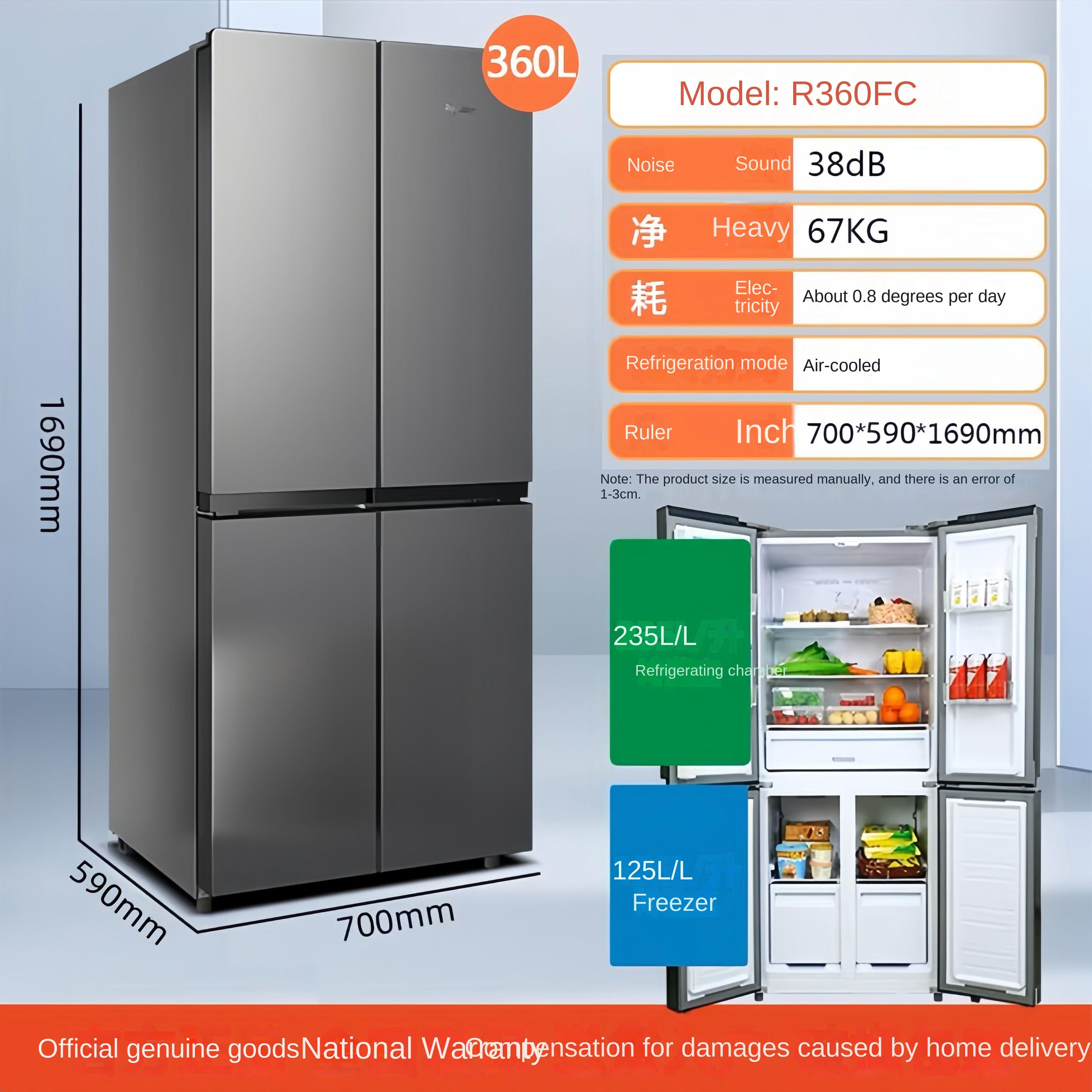 Royalstar Refrigerator 360L cross 4 doors no frost R360FC