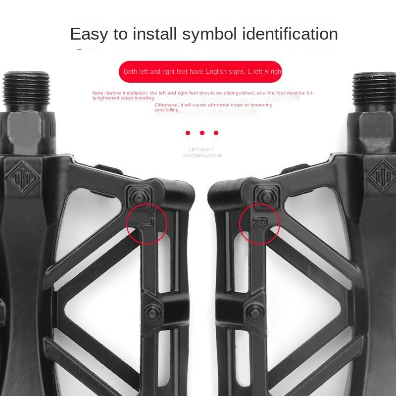 Bike Pedals Aluminum Alloy Non-Slip Mountain Highway Vehicle Pedal Ultra-Light Children's Bicycle Pedal Universal Accessories