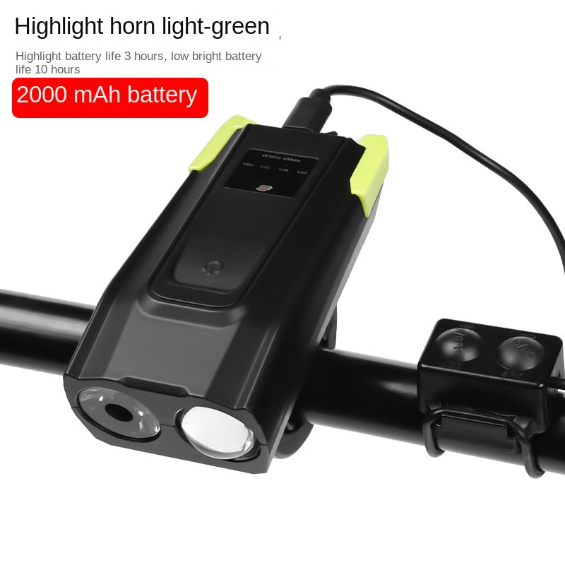 Bicycle Light Cycling Fixture USB Highlight Far and near Light Front Light Double T6 Mountain Bike Horn Light
