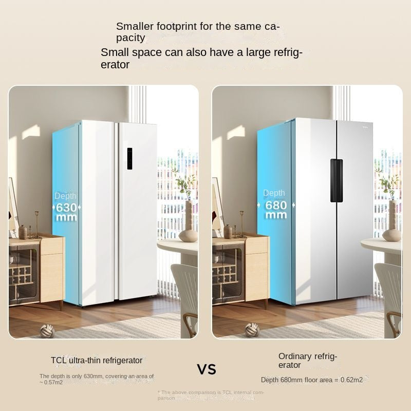 TCL 521L Integrated Dual Inverter Energy-Saving Frost-Free Wind-Cooled Computer-Controlled Household Double-Door Refrigerator