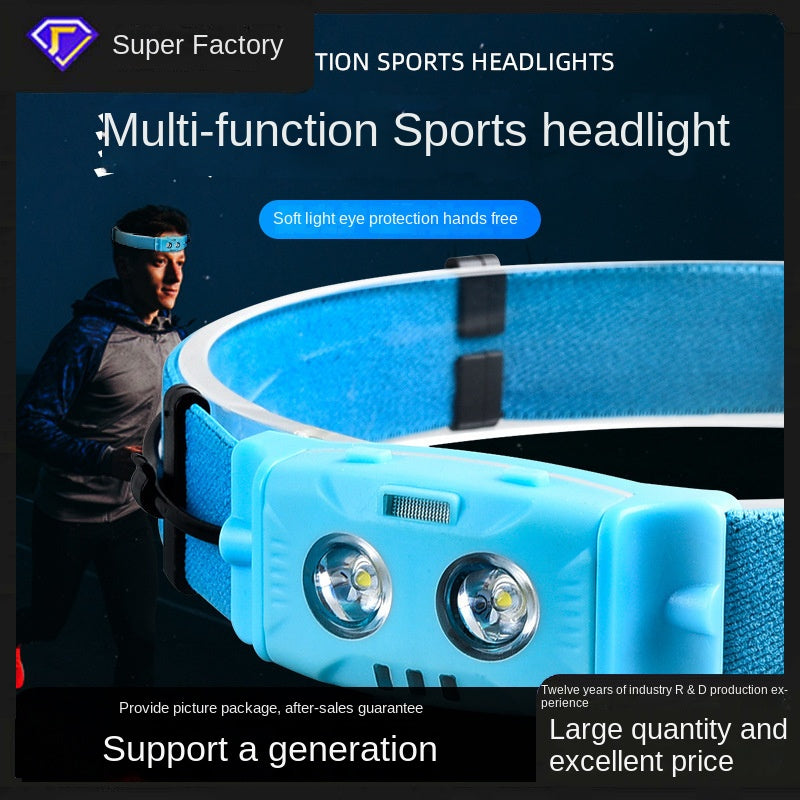 Headlight Strong Light USB Charging Super Bright Head-Mounted Lighting Led Ultra-Long Life Battery Night Fishing Waterproof Outdoor Run Light