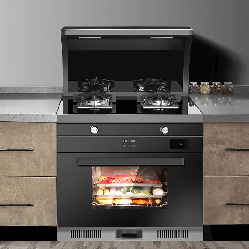 SAST  T08 900mm Roast and Steam Oven cabinet integrated gas stove range hood