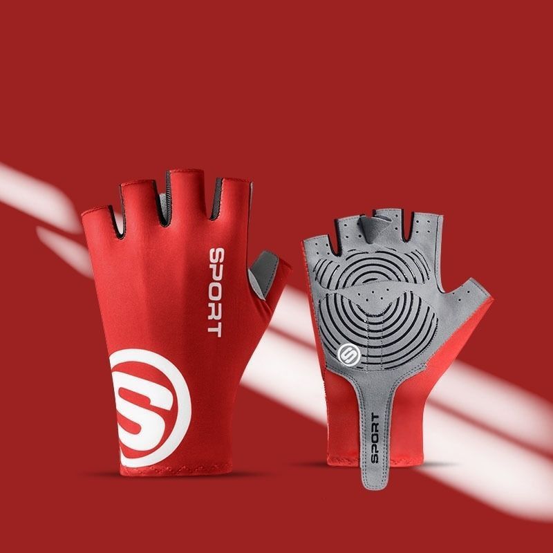 Highway Mountain Bicycle Half Finger Short Finger Gloves Shock Absorption Summer High Elastic Breathability Bicycle Men and Women Riding Sports Outdoor