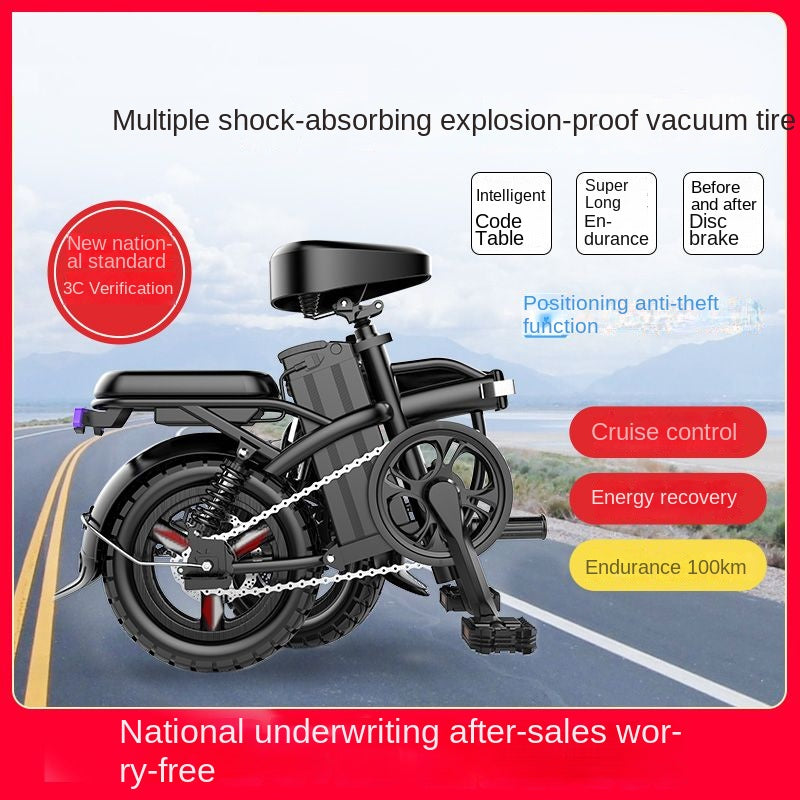 German Mingding Electric Bicycle Foldable Electric Bike Commuter Small Ultra-light Portable Adult Power-assisted Battery Bike
