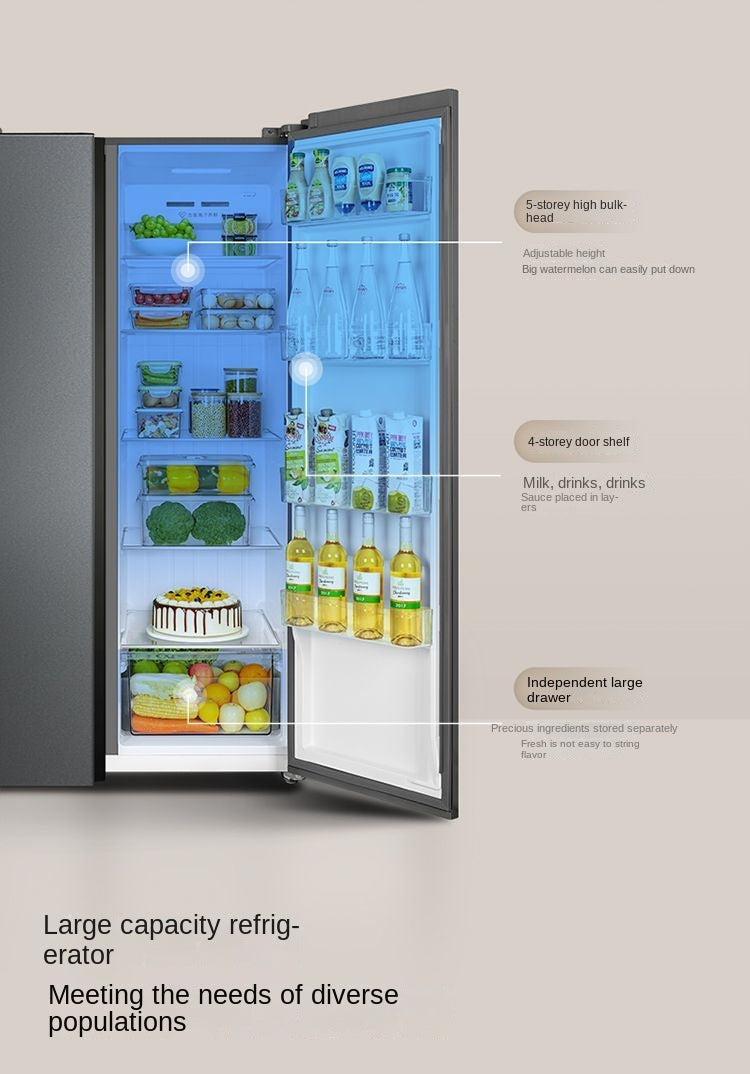 TCL Ion Fresh Refrigerator Large Capacity Double-Door Double Cycle Air Cooling Frostless Energy-Saving Frequency Conversion Double Door Refrigerator