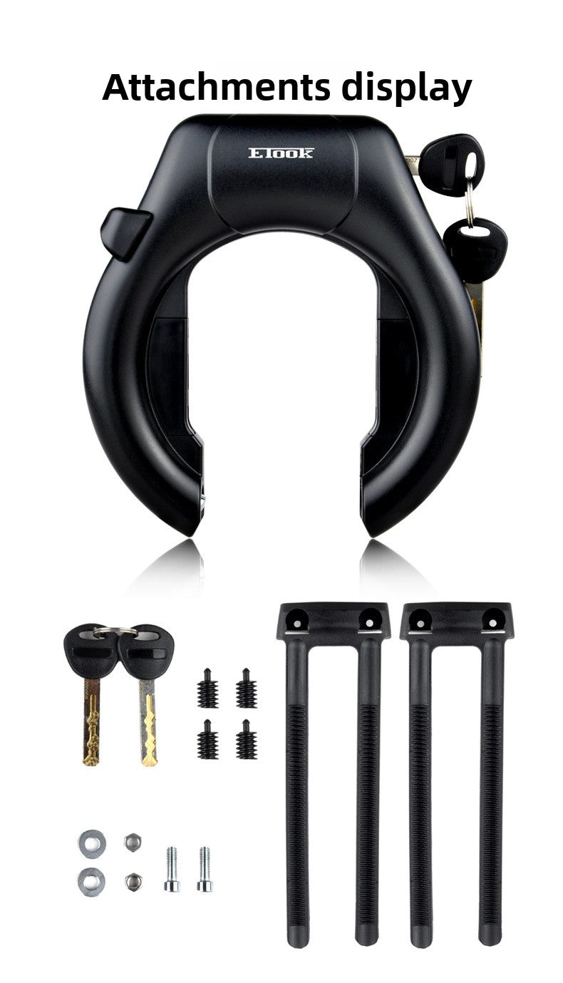 ETOOK Bicycle Lock Crab Claw Lock Horseshoe Lock Mountain Bike Road Bike Universal Anti-theft Strong Alloy Frame U-shaped Lock