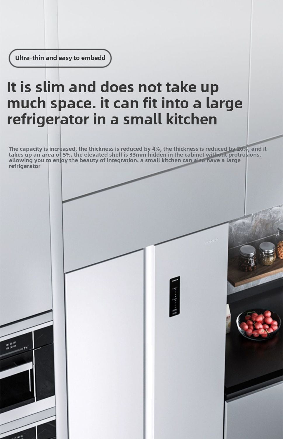 Konka 500L L Double-Door Household Electric Refrigerator Embedded Large Capacity Intelligent Freeze Storage 400 L