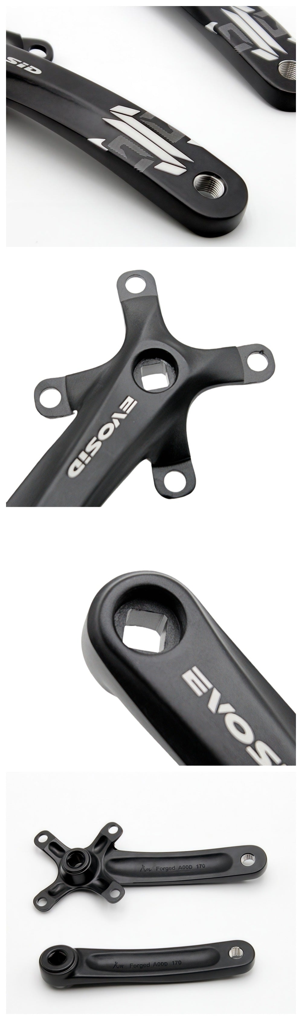 EVOSID Mountain Bike Crankset 104BCD Square Hole Crank 8/9/10/11/12 Speed Modified Single Chainring