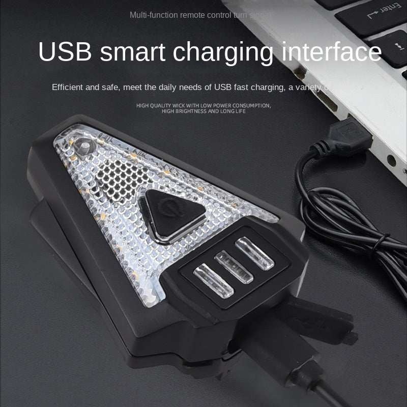 Bicycle Taillight USB Chargeable with Remote Control Turn Signal Mountain Highway Vehicle Night Riding Horn Warning Light Cycling Fitting