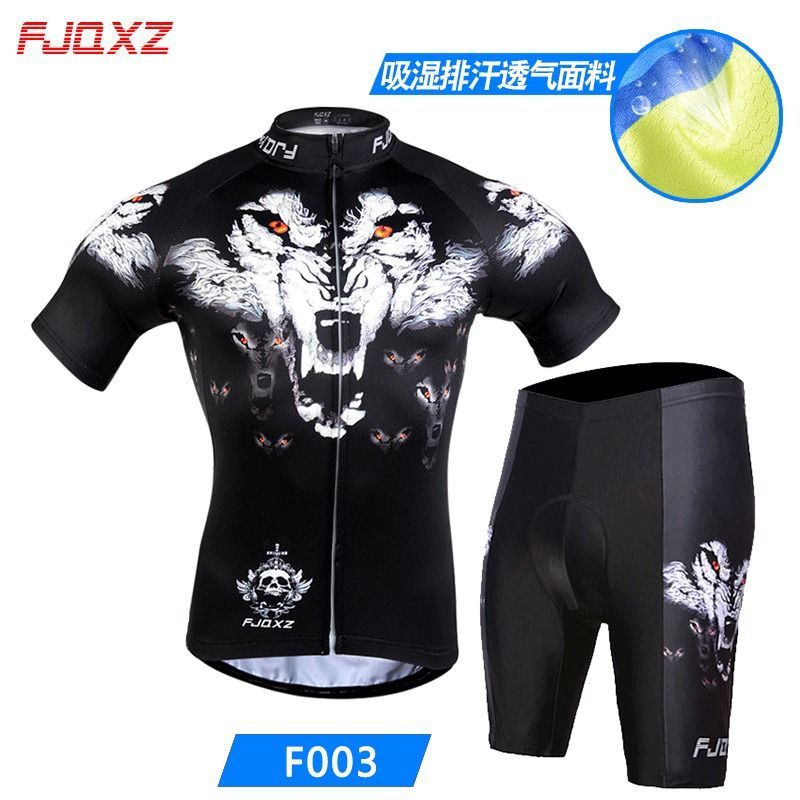 Fjqxz Summer Breathable Bicycle Short-Sleeve Cycling Clothes Suit Mountain Bike Clothing Road Bike Thin Men's Equipment