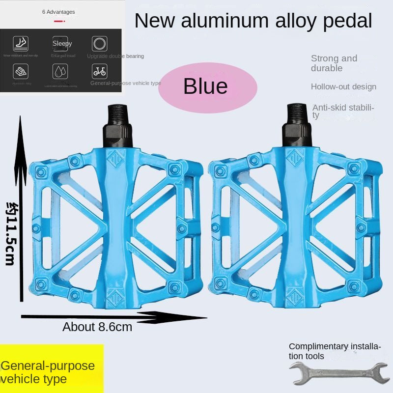 Bike Pedals Aluminum Alloy Non-Slip Mountain Highway Vehicle Pedal Ultra-Light Children's Bicycle Pedal Universal Accessories