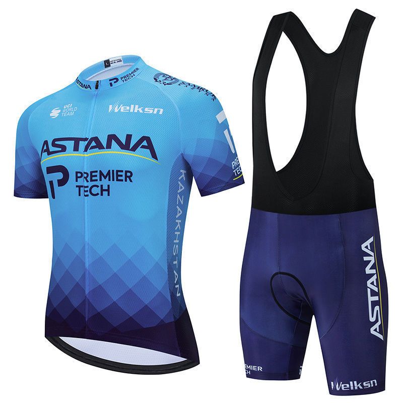 Summer Astana Short-Sleeve Cycling Clothes Suit Mountain Highway Tour De France Team Thin Breathable Cycling Top