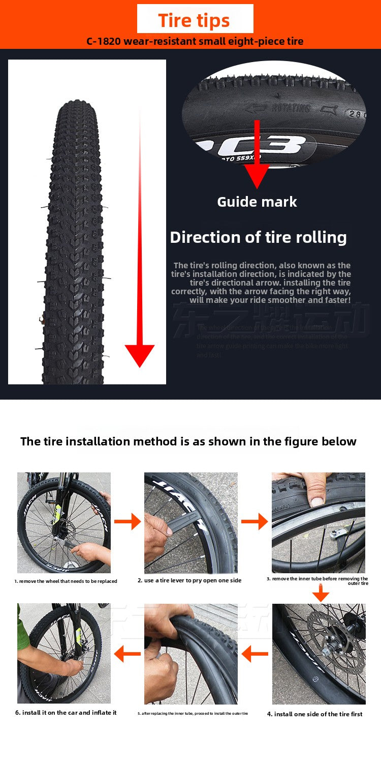 Zhengxin Bicycle Tire Mountain Bike C1820 20/24/26/27.5/29x1.95 2.1 Bicycle Tire