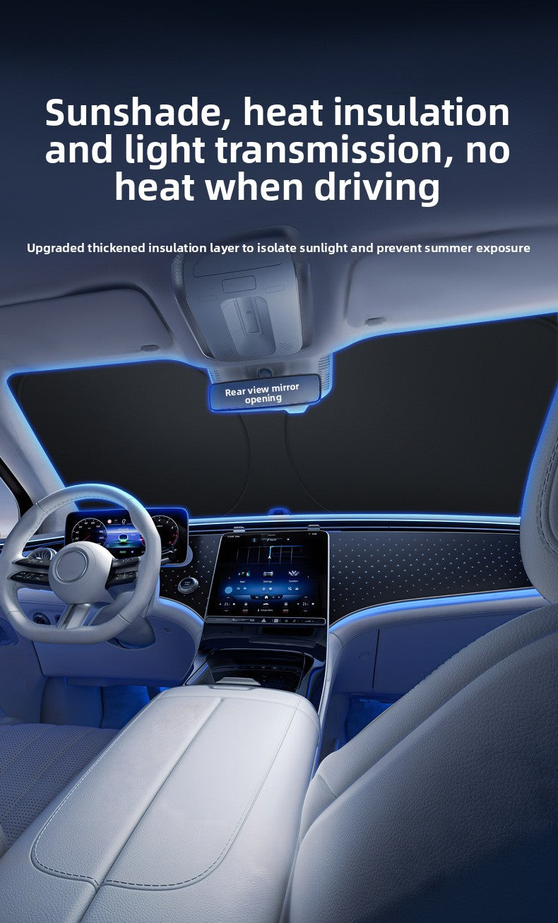 Car Sunshade Front Windshield Sun Protection Windshield Heat Insulation Thickened Sunshade Board Heat Insulation Sunshade Curtain Sunshade Umbrella