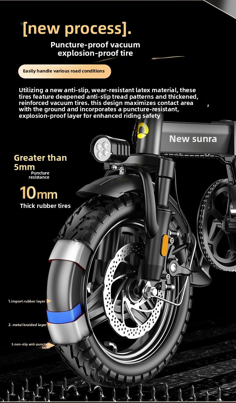 2025 New Model New National Standard Foldable Electric Bicycle Long Battery Life Can Be Placed in Trunk Adult Electric Bike