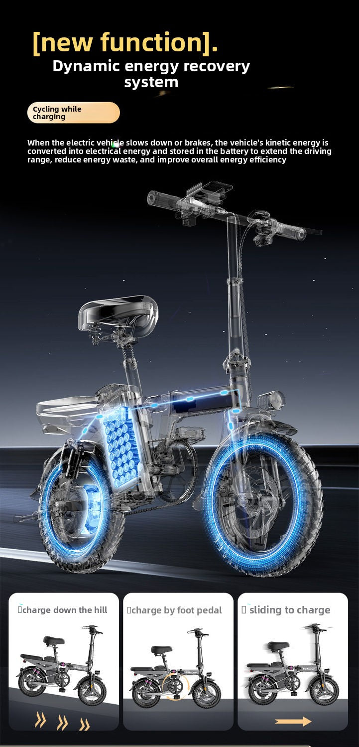 2025 New Model New National Standard Foldable Electric Bicycle Long Battery Life Can Be Placed in Trunk Adult Electric Bike