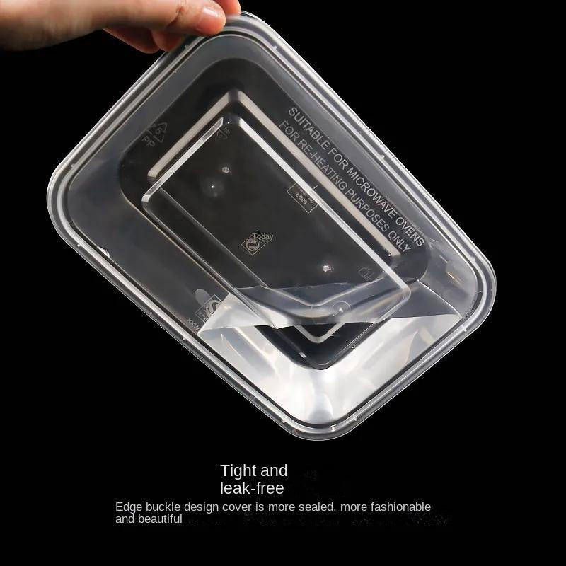 Disposable rectangular lunch box transparent tape cover thickened plastic take away fast food lunch box bento bowl