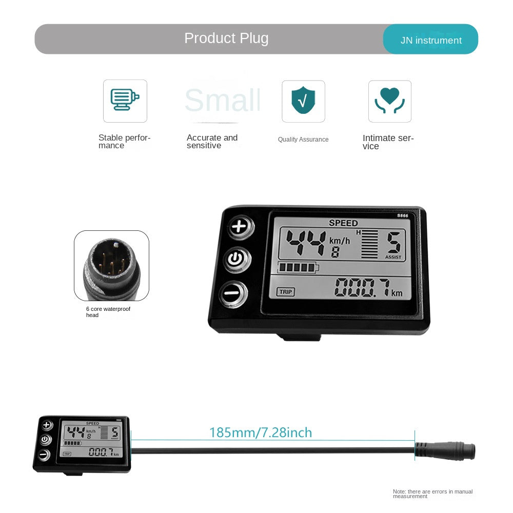 Mountain Bike Lithium Battery Modification Parts LCD-S866 Electric Scooter LCD Display/6-Core Waterproof Connector