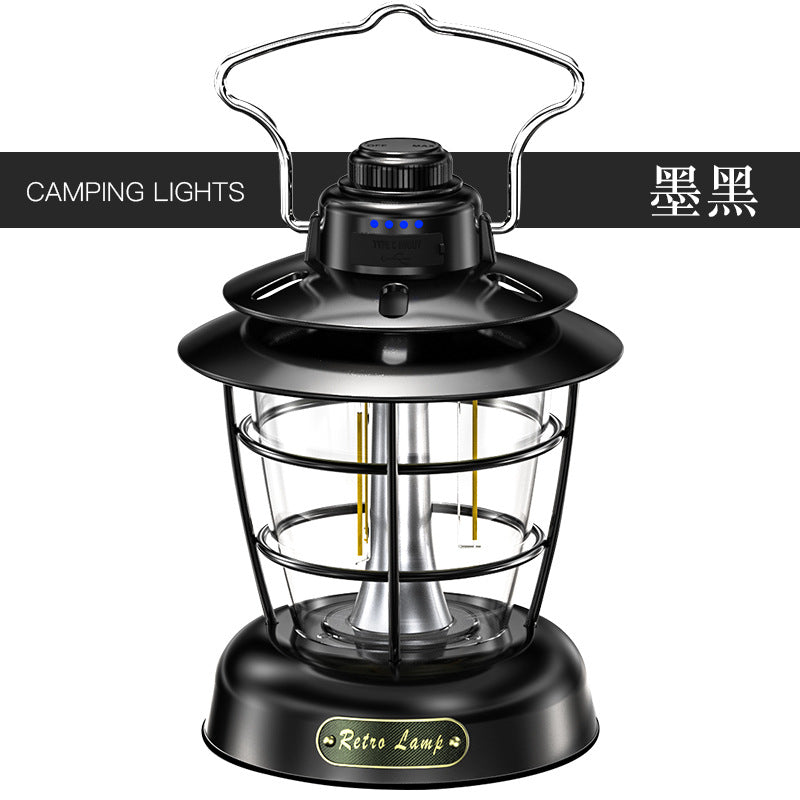 Camping Lantern Multi-Functional Retro Barn Lantern Tent Light Work Light Emergency Lighting Portable Mountain Camping Lamp