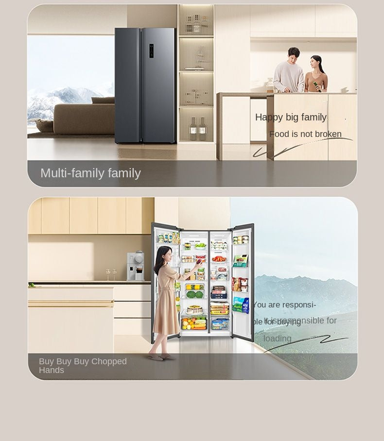 TCL Refrigerator 639 Liters Super Large Capacity Double-Door First-Class Energy Efficiency Double Cycle Air Cooling Frostless Integrated Double Frequency Conversion