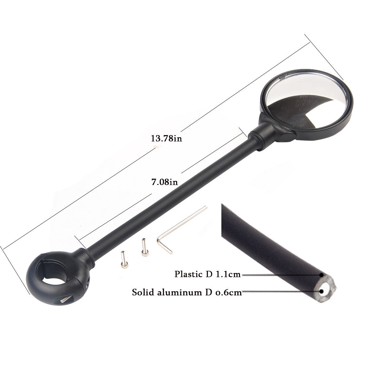 Bicycle Rearview Mirror Accessories Cycling Fixture Hose Bicycle Reflector Boxed Long Handle Reflector