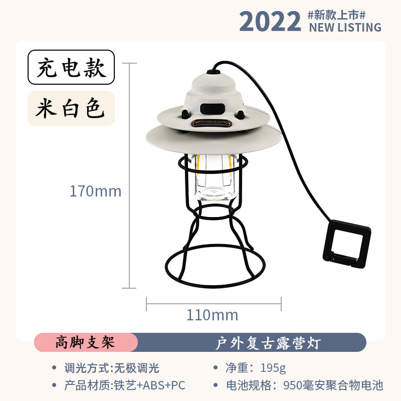 Camping Lamp Type-C Portable Retro Barn Lantern Outdoor Multifunctional Lighting Camp Tent Light Ambience Light Camping Lantern
