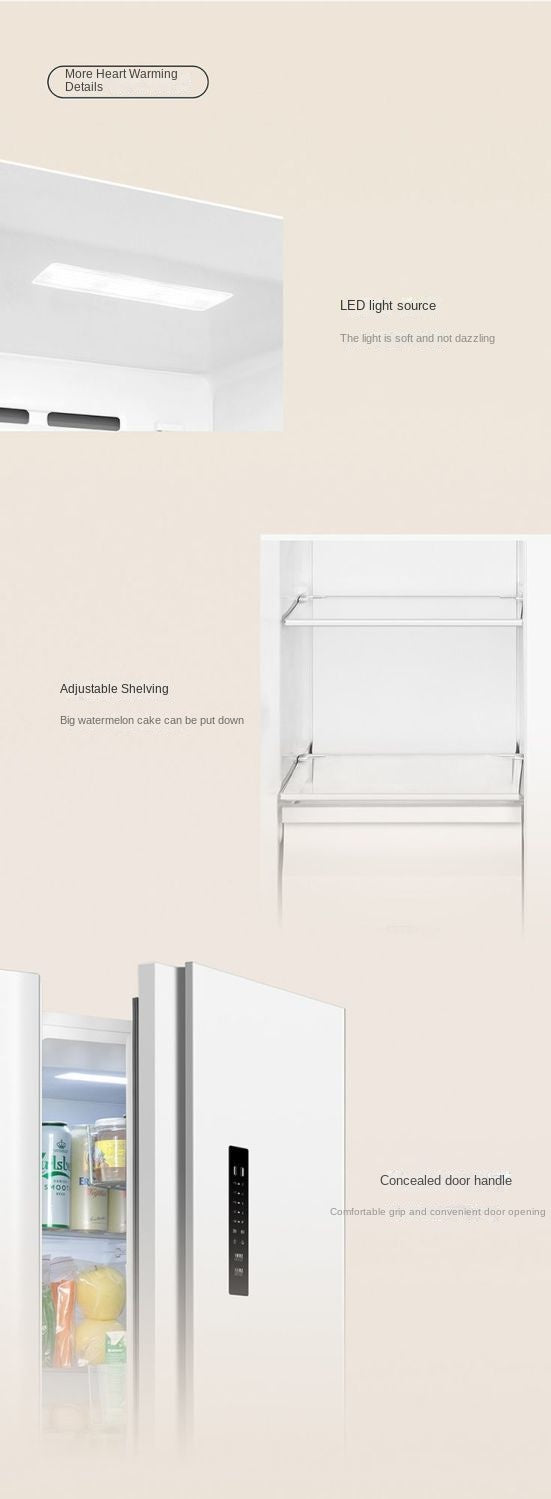TCL 521L Integrated Dual Inverter Energy-Saving Frost-Free Wind-Cooled Computer-Controlled Household Double-Door Refrigerator