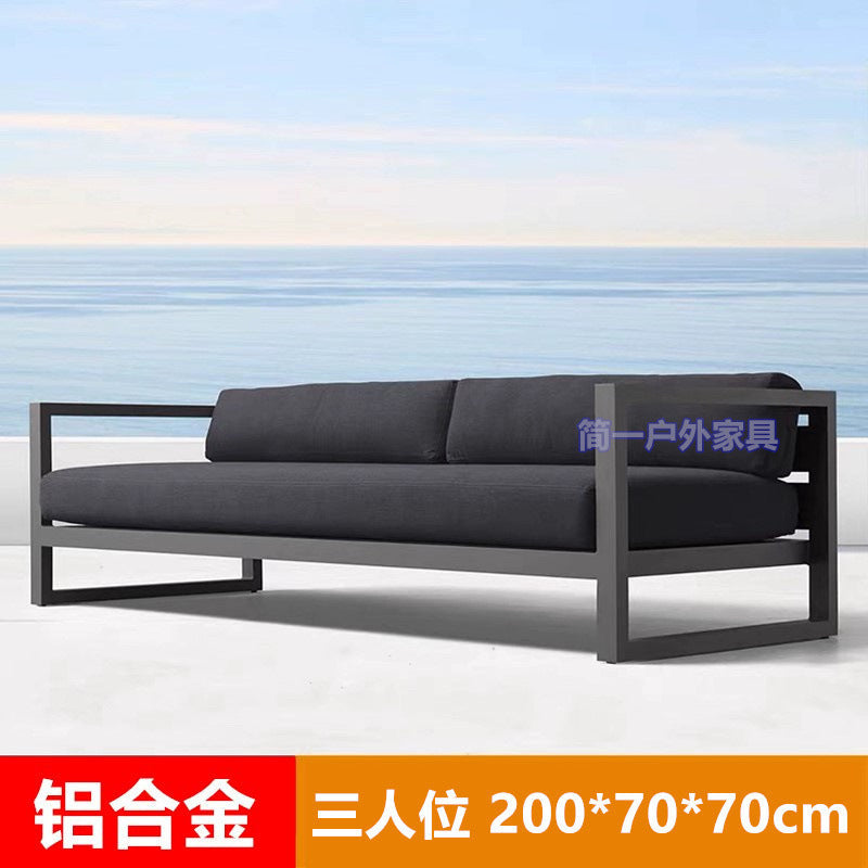 Outdoor Aluminum Alloy Sofa Courtyard Villa Coffee Table Set Waterproof Anti-Slip B&B Hotel Cross-Border Export Furniture