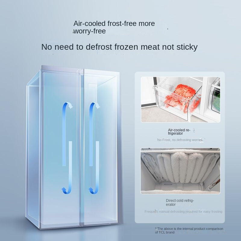 TCL Ion Fresh Refrigerator Large Capacity Double-Door Double Cycle Air Cooling Frostless Energy-Saving Frequency Conversion Double Door Refrigerator