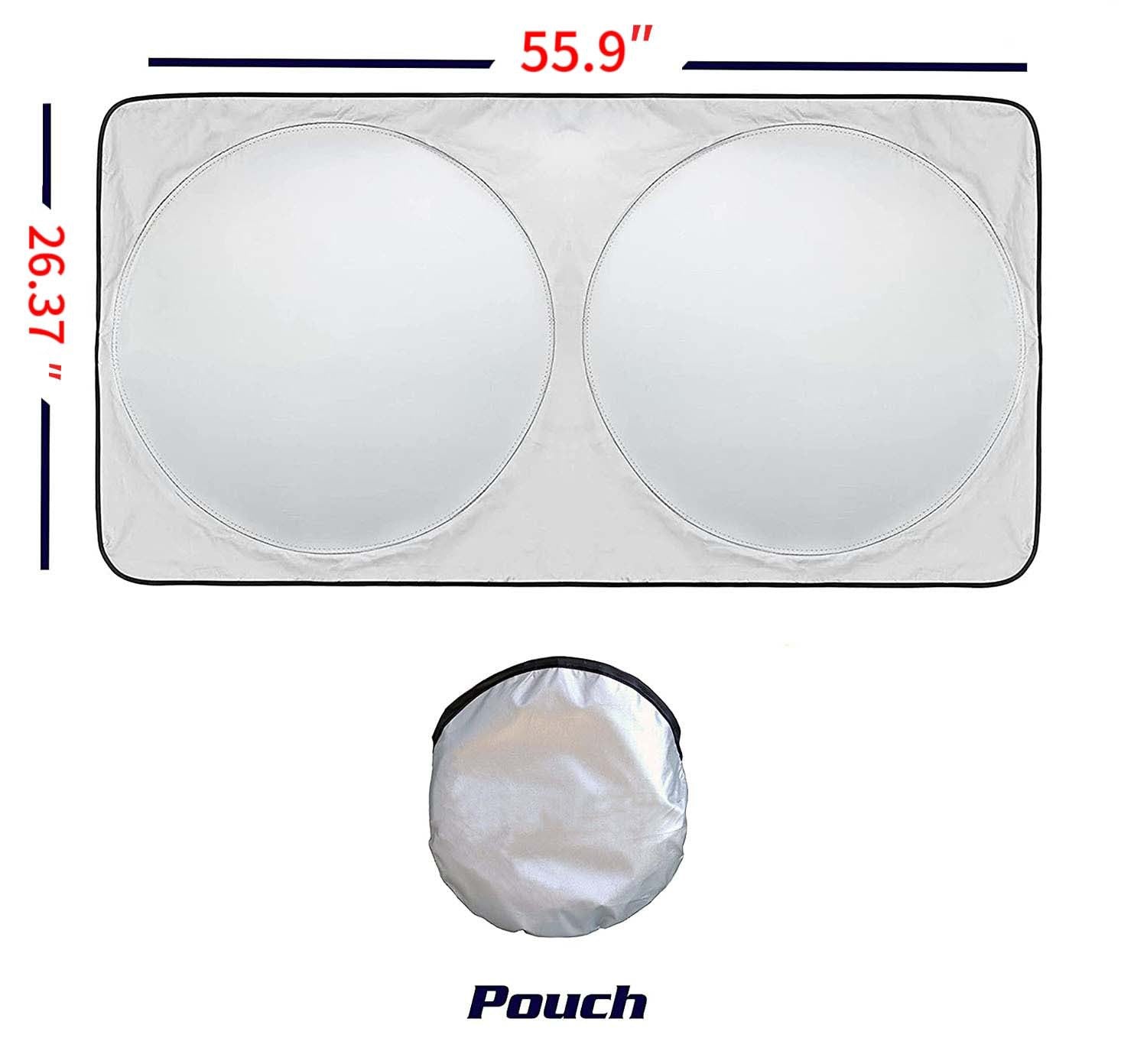 Car Double Circle Sunshade Sun Block Car Heat Insulation Silver Tape Snow Block Sun Protection Foldable