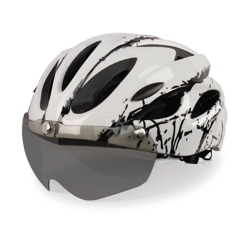 Permanent Riding Helmet Men's and Women's Mountain Bike Magnetic Suction Goggles Can Wear Myopia Glasses Bicycle Take-out Helmet