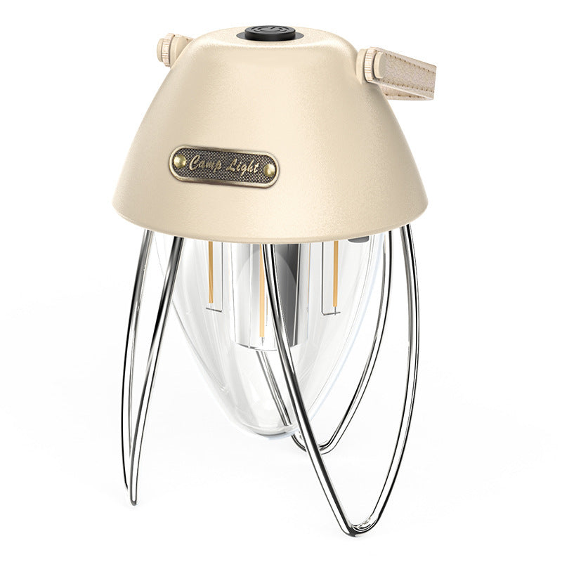 New Camping Lantern Rechargeable Portable Outdoor Mountain Camping White Light Warm Light Type-C Charging Tent Light