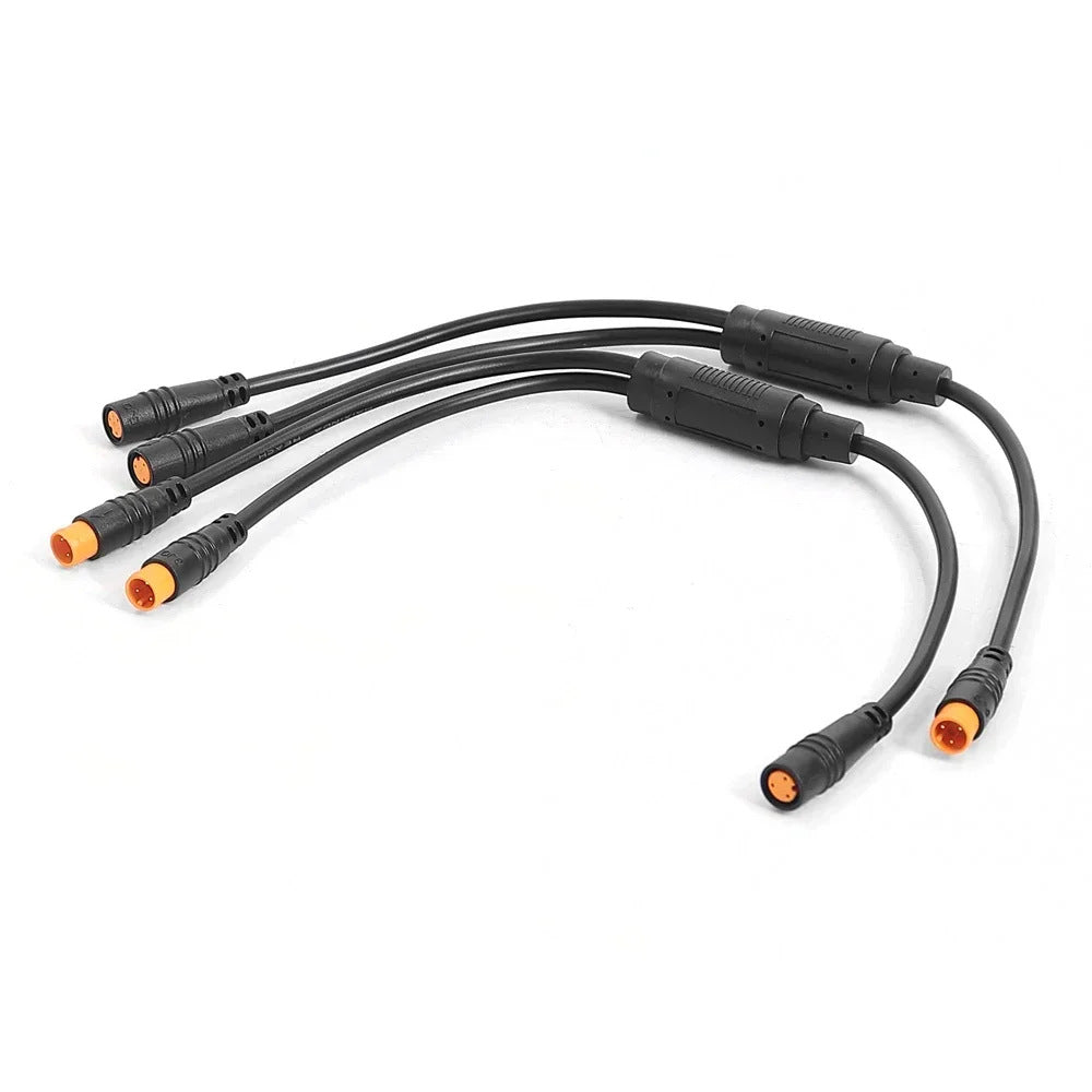 Ebike Signal Sensor Waterproof Main Cable Y-Splitter 1-to-2 Power Connector for BBS01 BBSHD Mid Drive Motor Kit