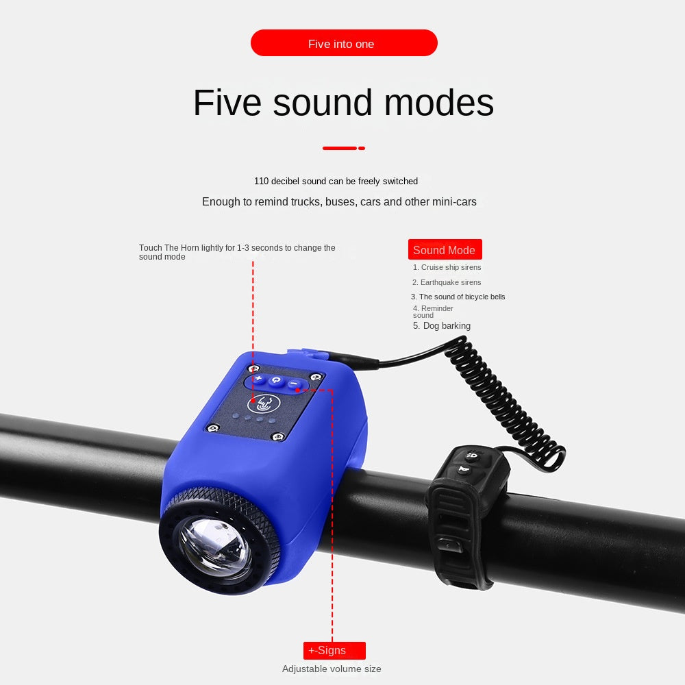Bicycle Light Road Bike High Score Shell Horn Light Outdoor Cycling Waterproof USB Lighting Lamp Mountain Bike Headlight