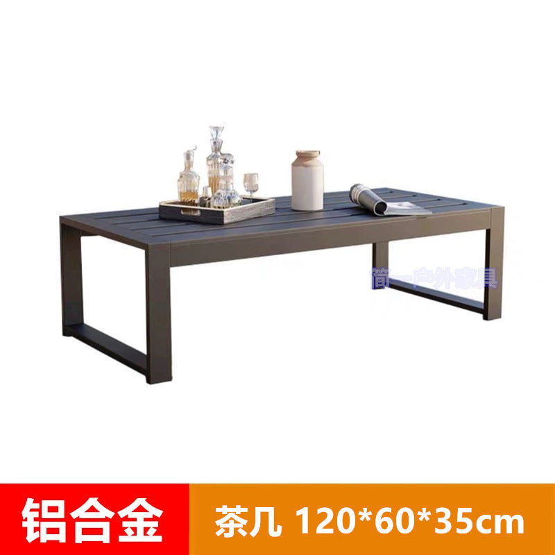 Outdoor Aluminum Alloy Sofa Courtyard Villa Coffee Table Set Waterproof Anti-Slip B&B Hotel Cross-Border Export Furniture