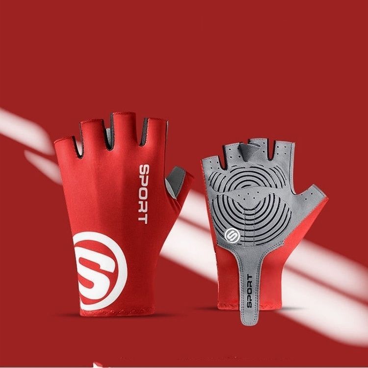 Highway Mountain Bicycle Half Finger Short Finger Gloves Shock Absorption Summer High Elastic Breathability Bicycle Men and Women Riding Sports Outdoor