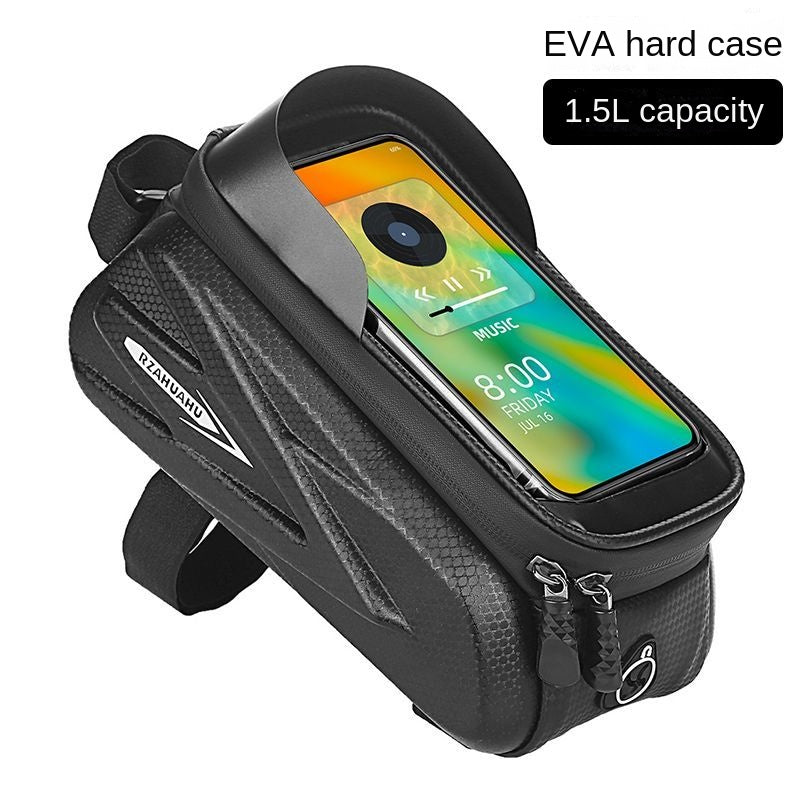 Bicycle Bag Front Beam Bag Mobile Phone Waterproof Mountain Bike Upper Tube Bag Road Bike Riding Pannier Bag Storage Fixture and Fitting