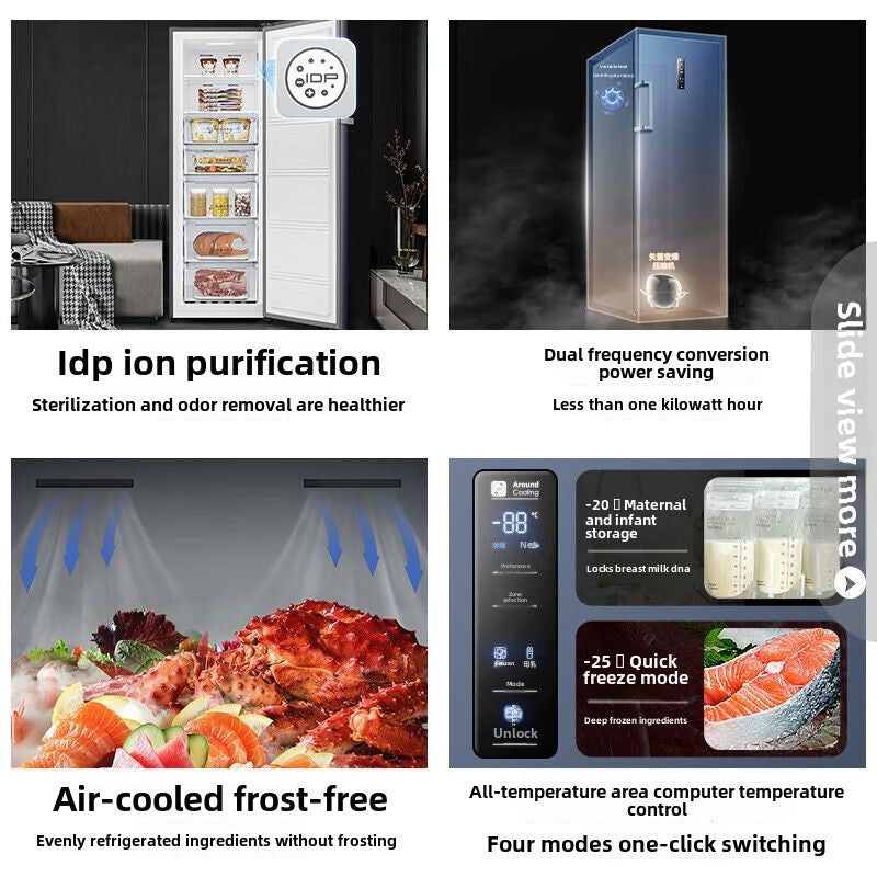 Ronshen 240 L Vertical Cabinet Freezer First-Class Frequency Conversion Frost-Free Sterilization Pure Flavor Breast Milk Drawer BD-240WPRSY