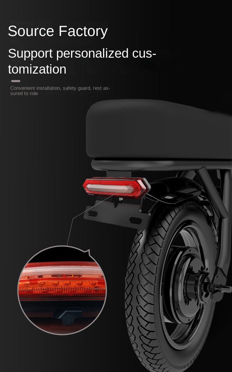 Night Running Red Blue Flashing Electric Bike Tail Light Waterproof Driving Assistance Battery Bicycle LED Brake Warning Tail Light