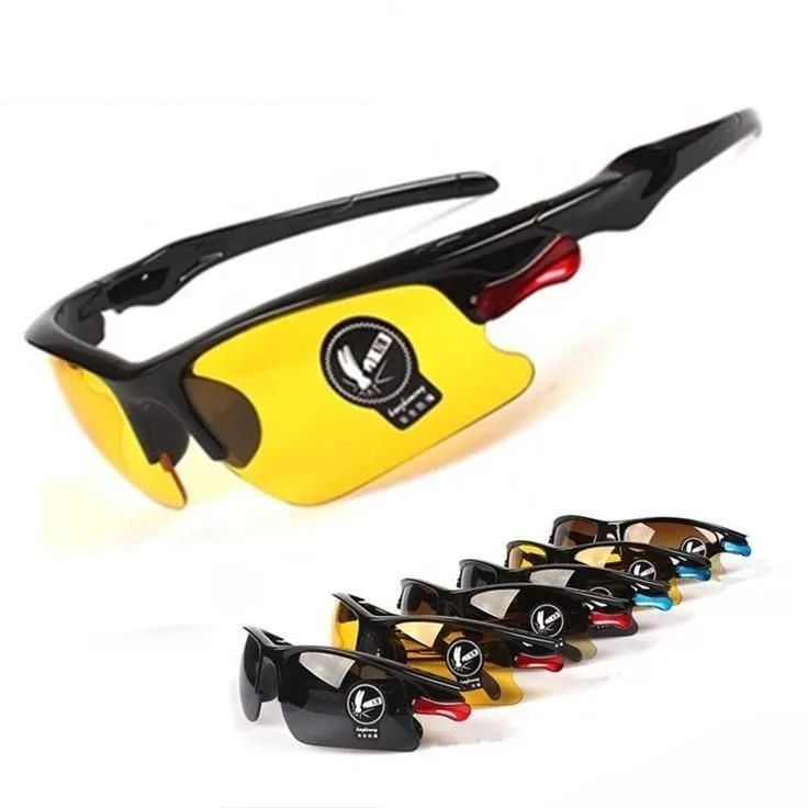 Outdoor Running Sunglasses Men and Women Equipment Mountain Bike Sports Glasses for Riding Night Anti-High Beam Windproof Eye Protection