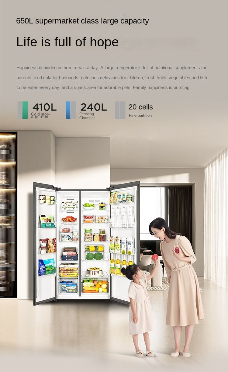 TCL Ion Fresh Refrigerator Large Capacity Double-Door Double Cycle Air Cooling Frostless Energy-Saving Frequency Conversion Double Door Refrigerator