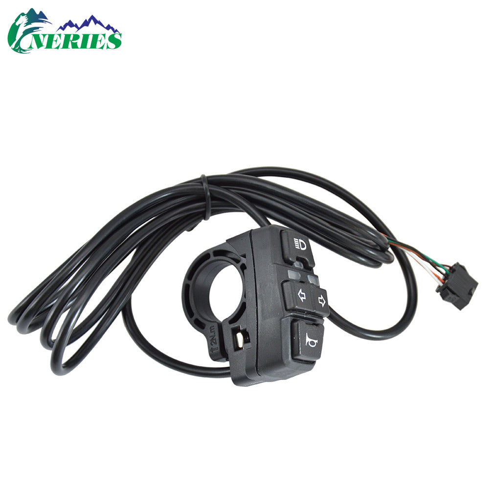 Electric Bicycle High Brightness Front Light Tail Light Brake Turn Signal Combination Five-Star Switch Button Scooter Modification Parts