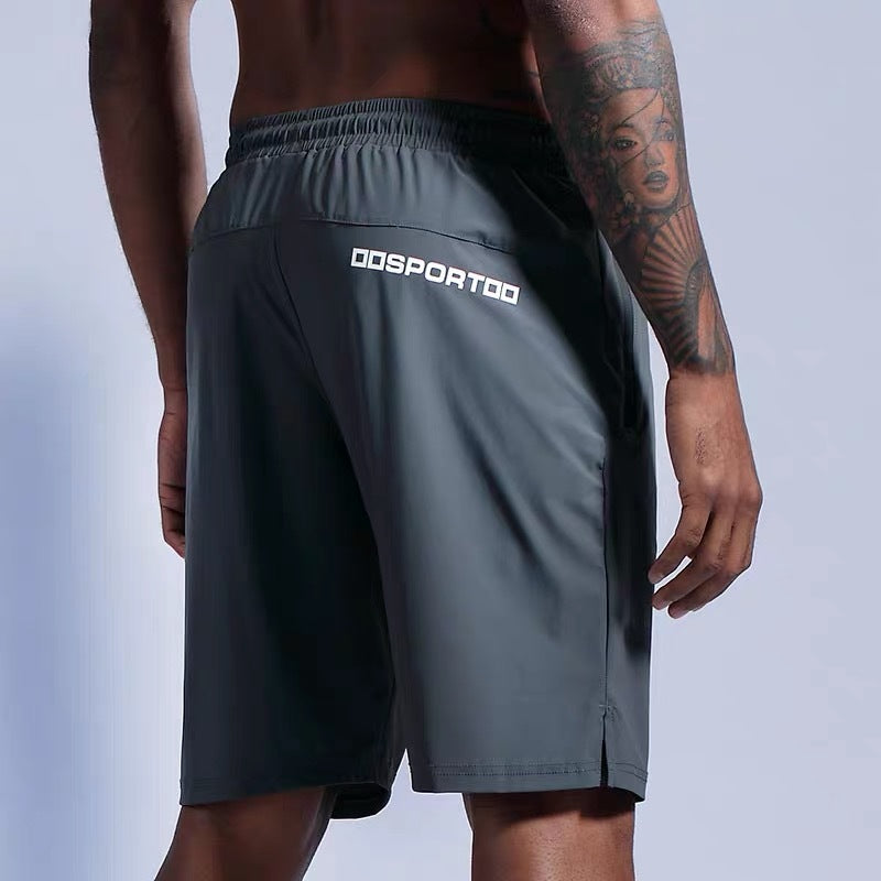 Lightweight Ice Silk Summer Exercise Shorts Men's Casual Running Workout Cropped Pants Loose Breathable High Elastic Training Knee Length Pants