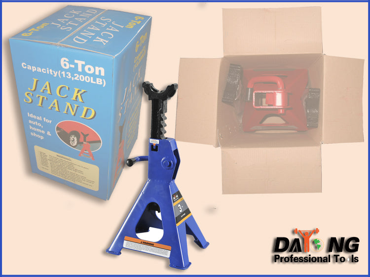 6 Ton Heavy Duty Jack Stands (Pair) - CE & GS Certified Safety