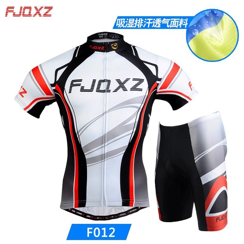 Fjqxz Summer Breathable Bicycle Short-Sleeve Cycling Clothes Suit Mountain Bike Clothing Road Bike Thin Men's Equipment