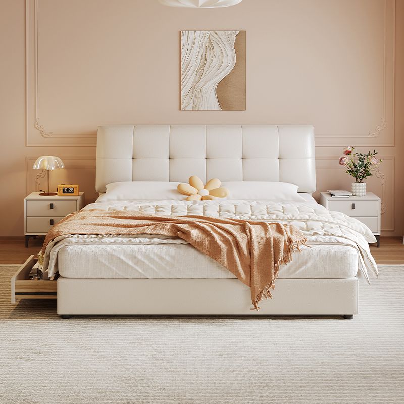 Кровать Feimashi Non-Bedside Modern Simple Home Master Bedroom Bed 1.5*2 M Double Marriage Bed Soft Bag Three-Drawer Bed 